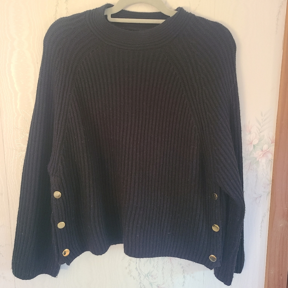 Topshop‎ Black Acrylic Ribbed Sweater